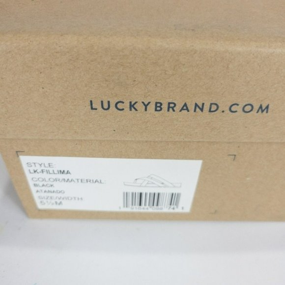 Lucky Brand Fillima Thong Sandals Black Leather -5.5 - Picture 5 of 5